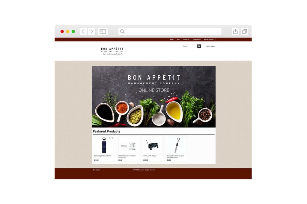 BON-APPETIT Screenshot of homepage for Bon Appetit