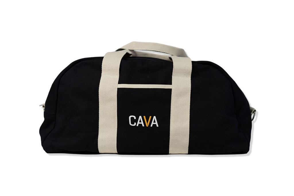 Product Shot of a Cava branded Duffle Bag