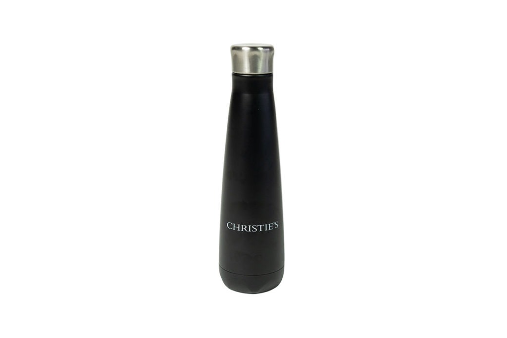 Product Shot of a Black Christies Water Bottle