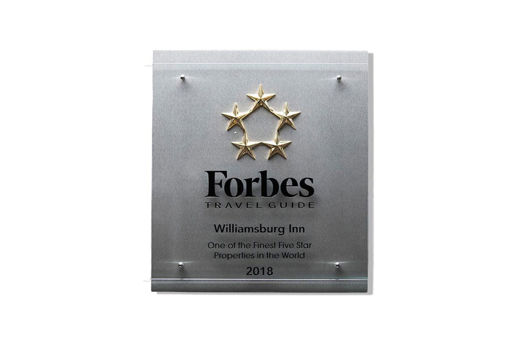 Product Shot of Forbes Travel Guide Plaque