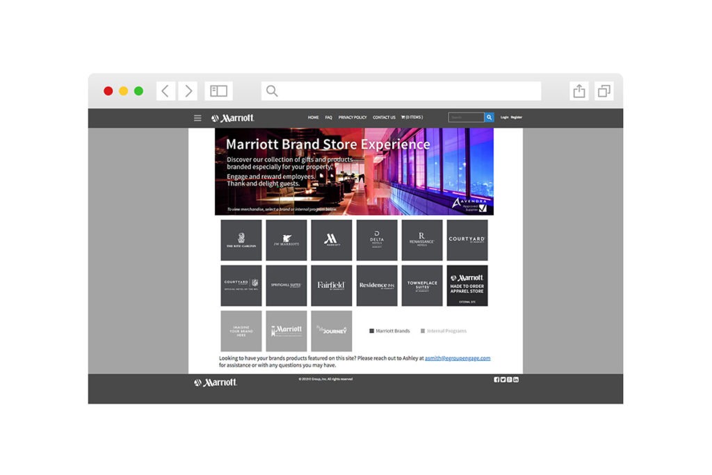 MARRIOTT Screenshot of homepage for Marriott