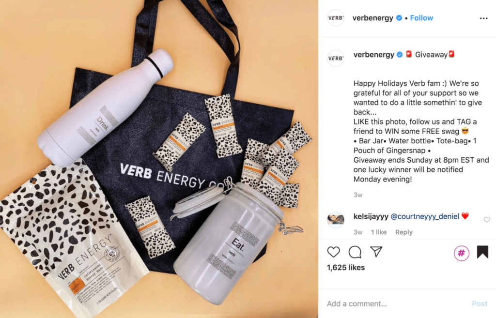 Verb Energy tote and other swag bottle materials